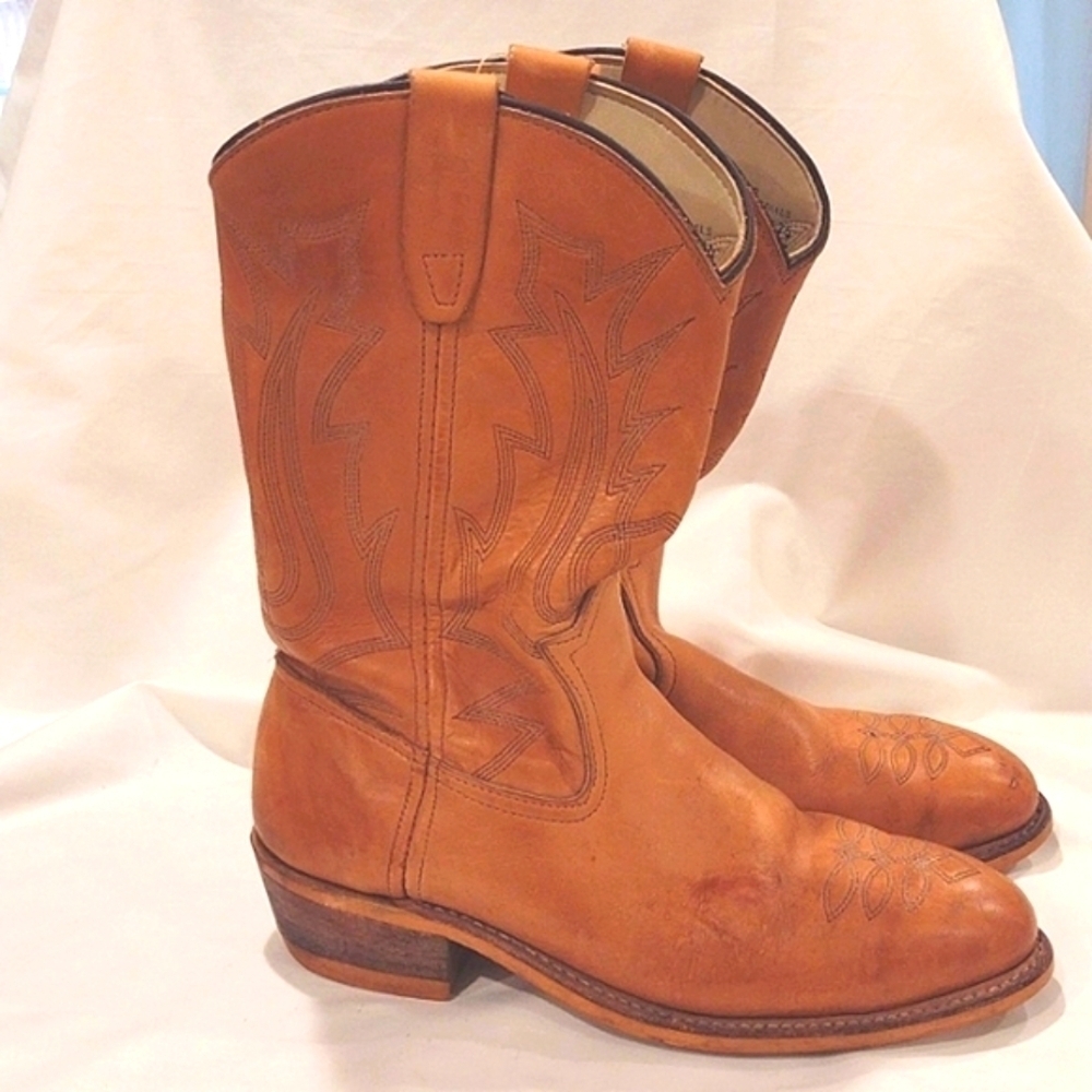 Lehigh Miragum Cowgirl Leather Steel Toe Boots Size 9 - Picture 2 of 8